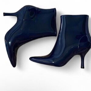 Jeffrey Campbell Navy blue Puddles pointed toe heeled rain boots 7 New w/o box